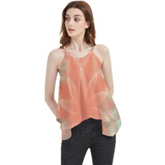 Teal Coral Abstract Floral Cream Flowy Camisole Tank Top by danenraven