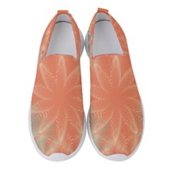 Teal Coral Abstract Floral Cream Women s Slip On Sneakers by danenraven