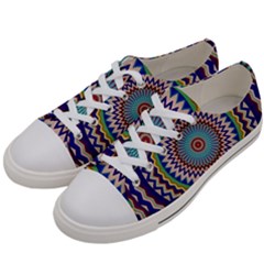 Kaleidoscope Geometric Circles Men s Low Top Canvas Sneakers by danenraven