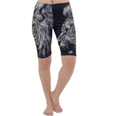 Angry Male Lion Cropped Leggings 