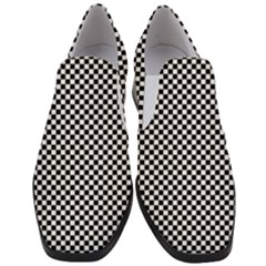 Black And White Background Black Board Checker Women Slip On Heel Loafers