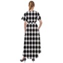 Square Diagonal Pattern Seamless Front Wrap High Low Dress View2