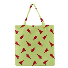 Red Christmas Tree Green Grocery Tote Bag by TetiBright