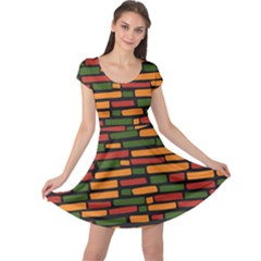 Ethiopian Bricks - Green, Yellow And Red Vibes Cap Sleeve Dress by ConteMonfreyShop