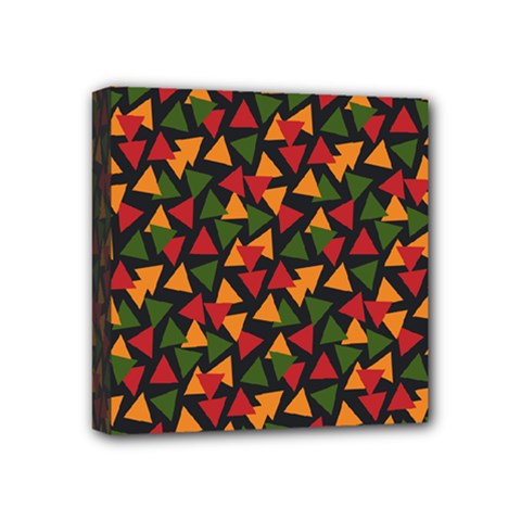 Ethiopian Triangles - Green, Yellow And Red Vibes Mini Canvas 4  X 4  (stretched) by ConteMonfreyShop
