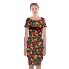 Ethiopian Triangles - Green, Yellow And Red Vibes Classic Short Sleeve Midi Dress by ConteMonfreyShop
