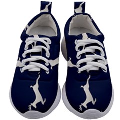 Silver Reindeer Blue Kids Athletic Shoes by TetiBright