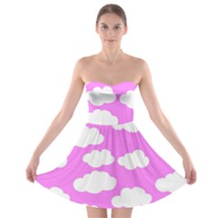 Purple Clouds   Strapless Bra Top Dress by ConteMonfreyShop