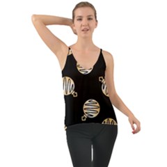 Gold Ornaments Black Chiffon Cami by TetiBright