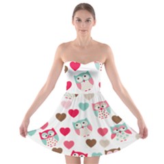 Lovely Owls Strapless Bra Top Dress by ConteMonfreyShop