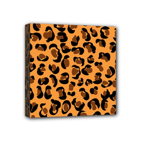 Leopard Print Peach Colors Mini Canvas 4  X 4  (stretched) by ConteMonfreyShop
