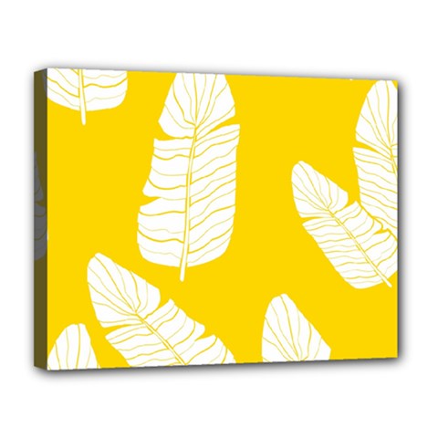 Yellow Banana Leaves Canvas 14  X 11  (stretched) by ConteMonfreyShop