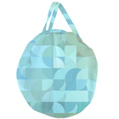 Geometric Ocean   Giant Round Zipper Tote