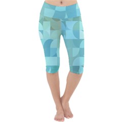 Geometric Ocean   Lightweight Velour Cropped Yoga Leggings