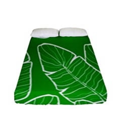 Green Banana Leaves Fitted Sheet (full/ Double Size)