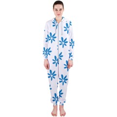 Little Blue Daisies  Hooded Jumpsuit (ladies)