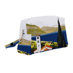 River Small Town Landscape Wristlet Pouch Bag (medium) by ConteMonfrey