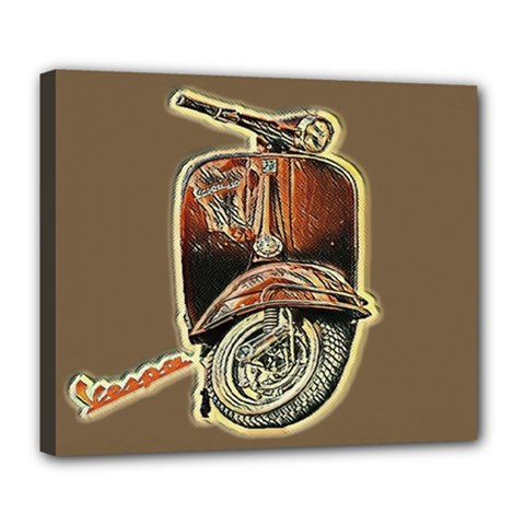Beep, Beep! Vespa Lover Has Arrived! Deluxe Canvas 24  X 20  (stretched) by ConteMonfrey