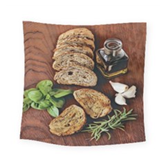 Oil, Basil, Garlic, Bread And Rosemary - Italian Food Square Tapestry (small) by ConteMonfrey