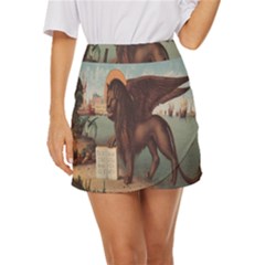 Lion Of Venice, Italy Mini Front Wrap Skirt by ConteMonfrey