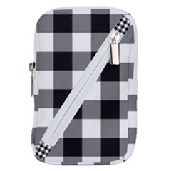 Black And White Plaided  Belt Pouch Bag (small)
