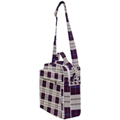 Gray, Purple And Blue Plaids Crossbody Day Bag