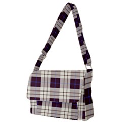 Gray, Purple And Blue Plaids Full Print Messenger Bag (s) by ConteMonfrey