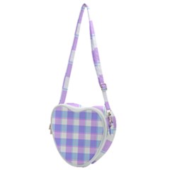 Cotton Candy Plaids - Blue, Pink, White Heart Shoulder Bag by ConteMonfrey