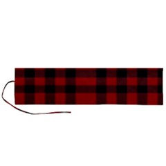 Red And Black Plaids Roll Up Canvas Pencil Holder (l) by ConteMonfrey