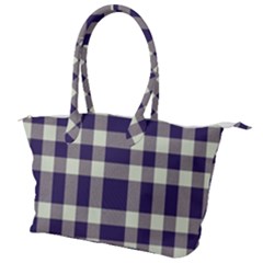 Dark Blue Plaid Canvas Shoulder Bag by ConteMonfrey