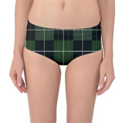 Modern Green Plaid Mid-waist Bikini Bottoms by ConteMonfrey