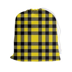 Yellow Plaids Straight Drawstring Pouch (2xl) by ConteMonfrey