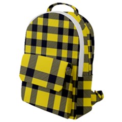 Yellow Plaids Straight Flap Pocket Backpack (small) by ConteMonfrey