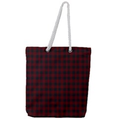 Black Red Small Plaids Full Print Rope Handle Tote (large) by ConteMonfrey
