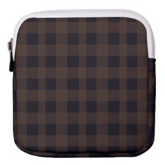 Brown And Black Plaids Mini Square Pouch by ConteMonfrey