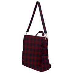 Dark Red Classic Plaids Crossbody Backpack by ConteMonfrey