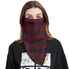 Dark Red Classic Plaids Face Covering Bandana (triangle) by ConteMonfrey