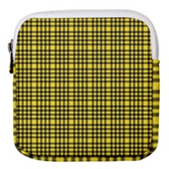 Yellow Small Plaids Mini Square Pouch by ConteMonfrey