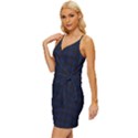 Black and blue classic small plaids Wrap Tie Front Dress View2