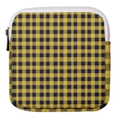 Black And Yellow Small Plaids Mini Square Pouch by ConteMonfrey