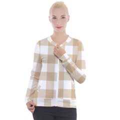 Clean Brown And White Plaids Casual Zip Up Jacket by ConteMonfrey