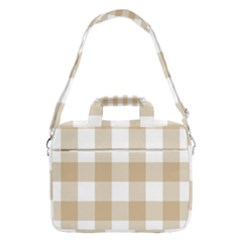 Clean Brown And White Plaids Macbook Pro 16  Shoulder Laptop Bag by ConteMonfrey