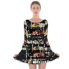 Art-design-color-banner-wallpaper Long Sleeve Skater Dress