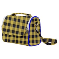 Black And Yellow Small Plaids Satchel Shoulder Bag by ConteMonfrey