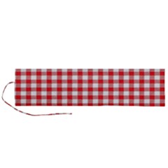 Straight Red White Small Plaids Roll Up Canvas Pencil Holder (l) by ConteMonfrey