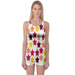 Abstract-flower One Piece Boyleg Swimsuit by nateshop