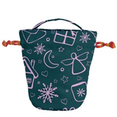 Background-cute Christmas Drawstring Bucket Bag by nateshop
