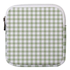 Green Tea White Small Plaids Mini Square Pouch by ConteMonfrey