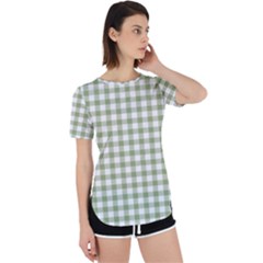 Green Tea White Small Plaids Perpetual Short Sleeve T-shirt by ConteMonfrey