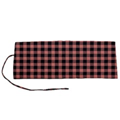 Straight Black Pink Small Plaids  Roll Up Canvas Pencil Holder (s) by ConteMonfrey